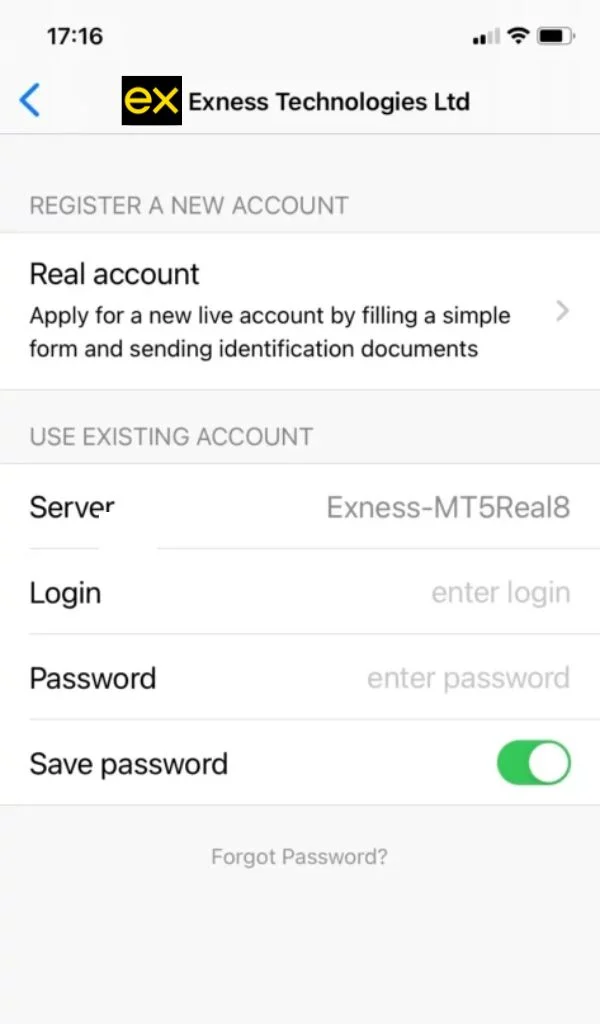 Log in to Exness MetaTrader 5 on your phone喺你部手機上面登入 Exness MetaTrader 5