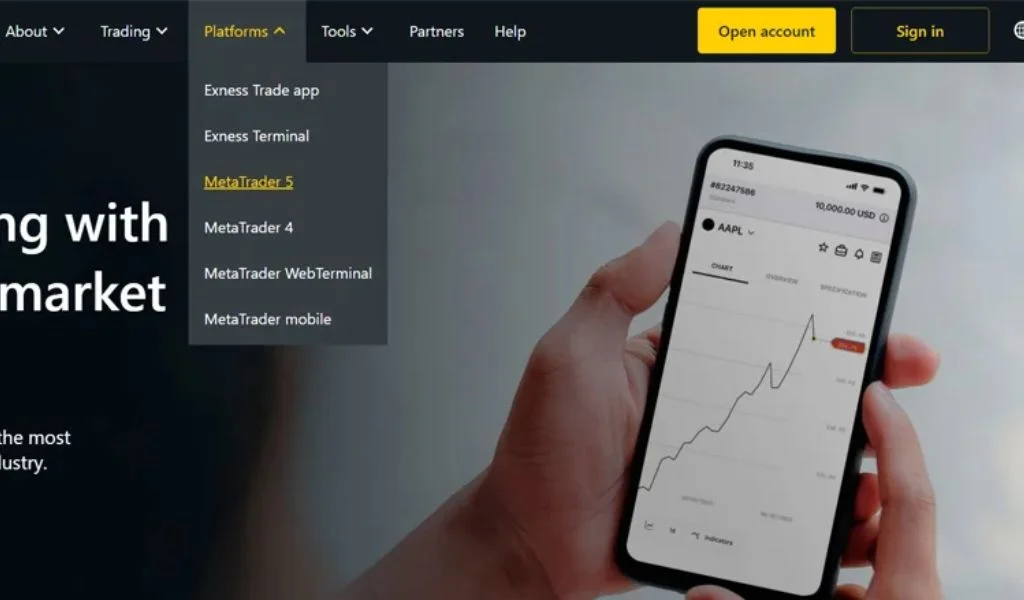 Choose the trading platform when downloading Exness for PC下載 Exness for PC 時,請選擇交易平台