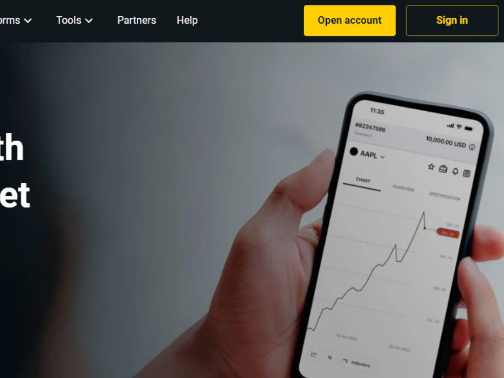 Exness website interfaceExness 網站介面