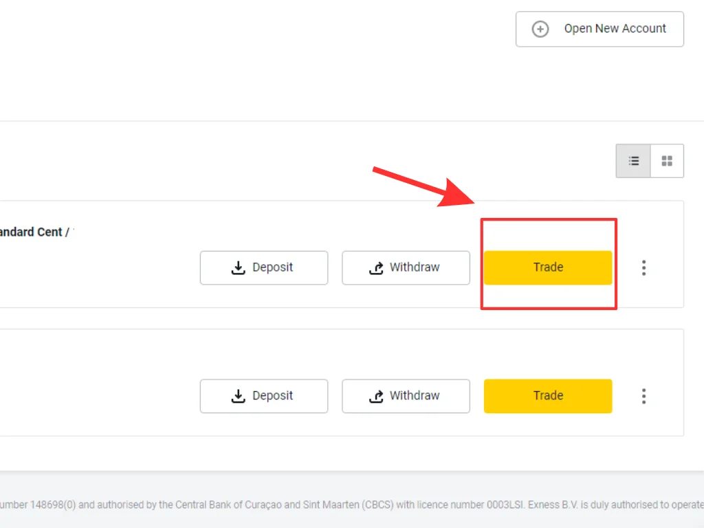Click the trade button撳一下交易掣