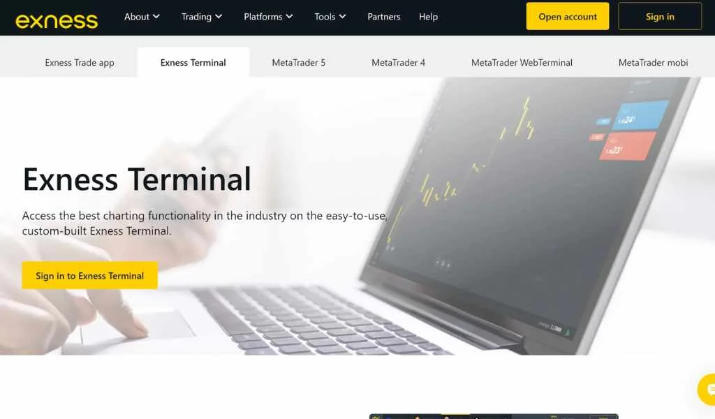 Log in to Exness terminal登入 Exness 終端