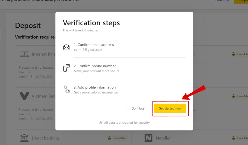 Register Exness 3-step verification註冊 Exness 三步驗證