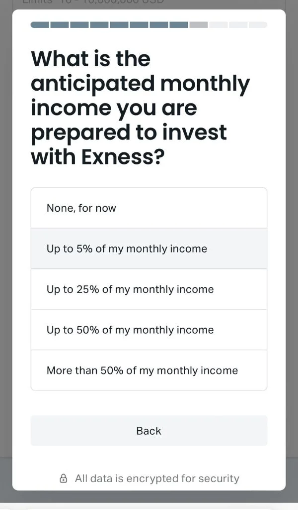 Expected monthly income through Exness investment透過 Exness 投資嘅預期月收入
