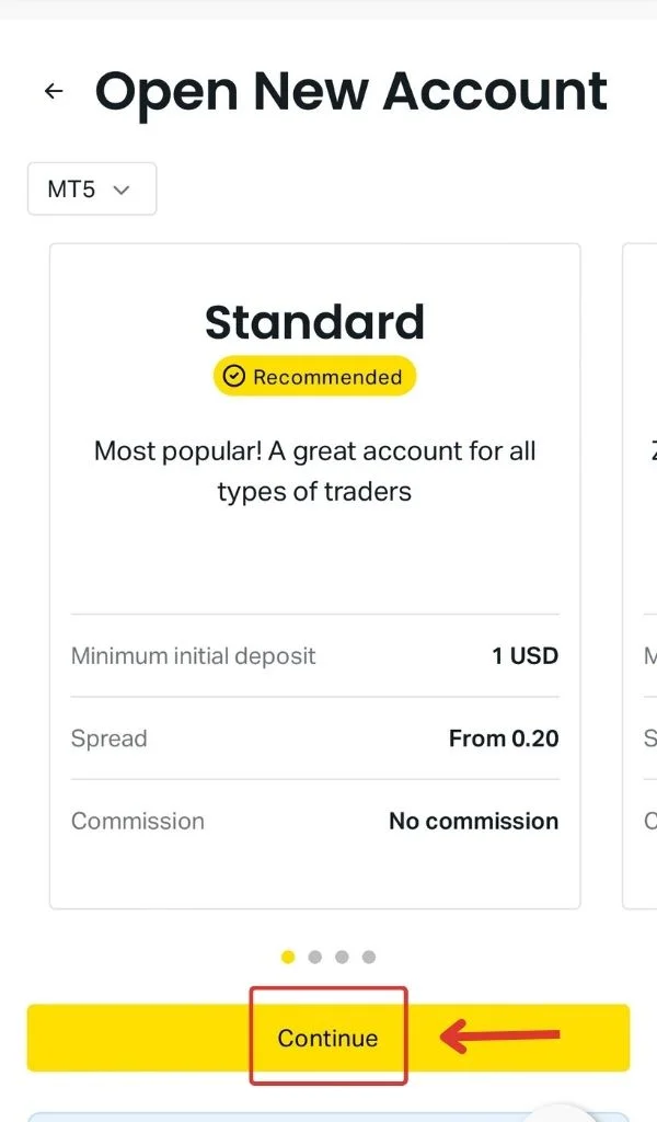 Open a Standard Account with Exness同 Exness 開個標準戶口
