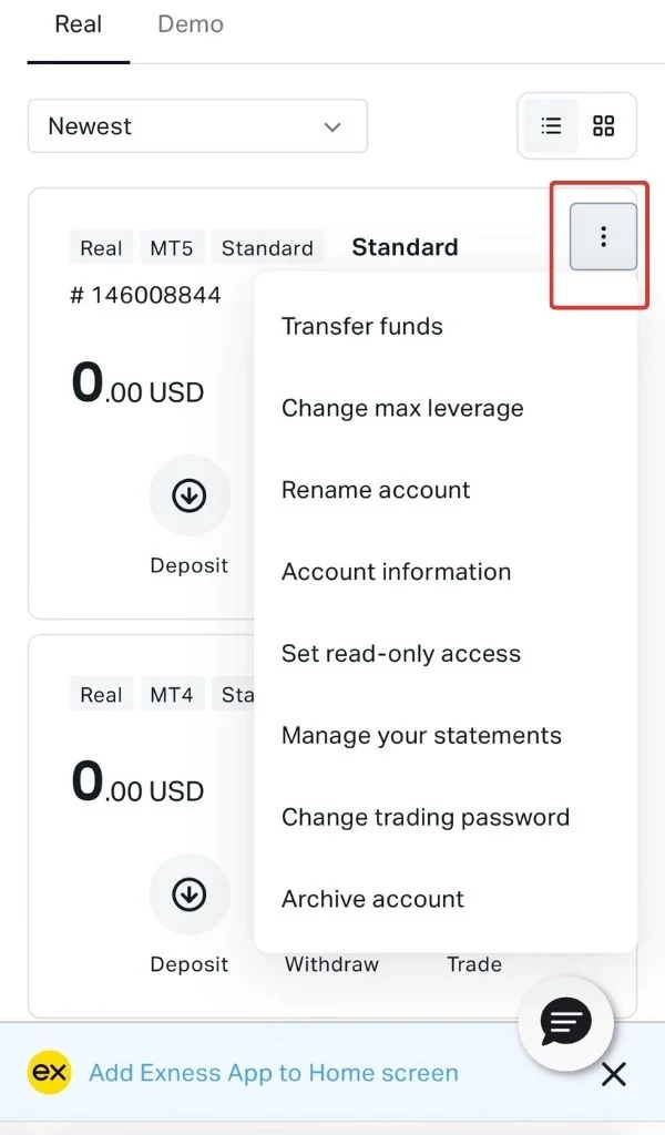 Steps can be taken in the account settings可以喺帳戶設定入面採取步驟