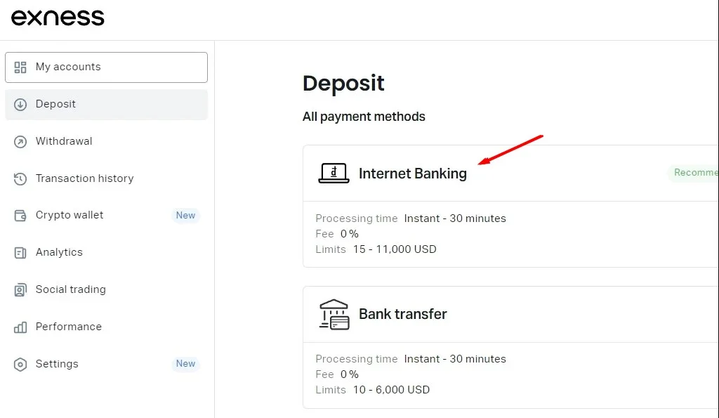 Select the transaction method.揀交易方法。