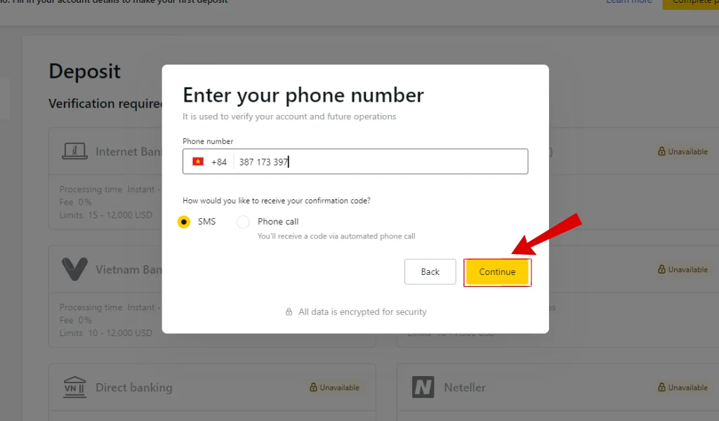 By Phone Number Verification Exness透過電話號碼驗證 Exness