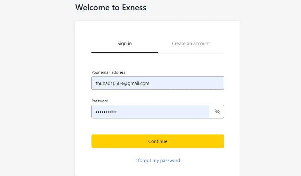 Log in to your Exness account.登入你嘅 Exness 帳戶。