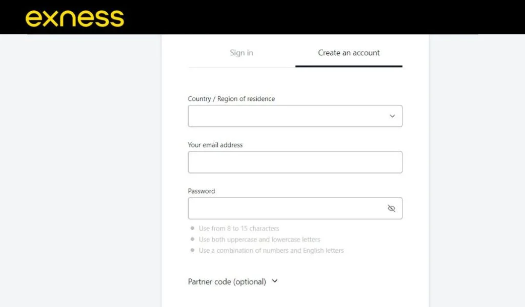 Register an account first to learn how to play Exness.先註冊一個帳號,學習如何玩 Exness 。