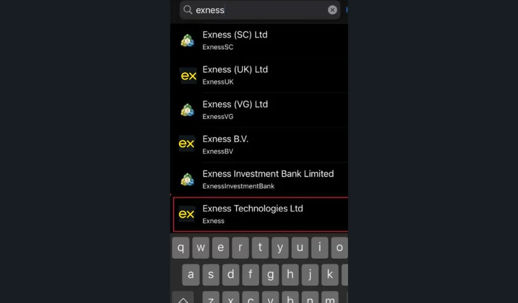 Search for Exness 搵艾克奈斯