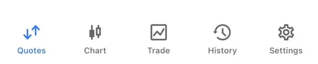 Exness Login MT5 interface at the bottom of the screenExness 登入 MT5介面喺畫面底部