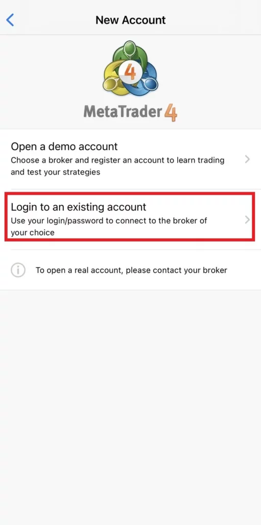Log in to your existing Exness MT4 account登入你現有嘅 Exness MT4帳戶