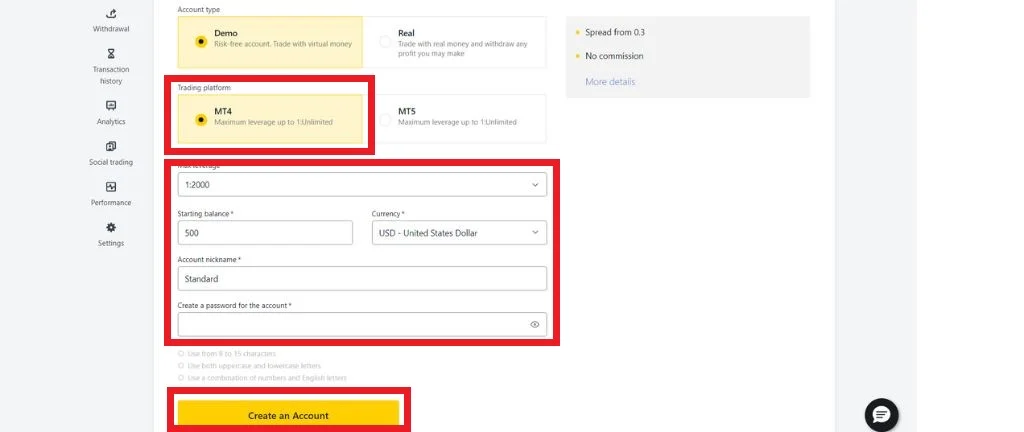 Instructions for Opening an Exness MT4 Account開 Exness MT4帳戶嘅指示