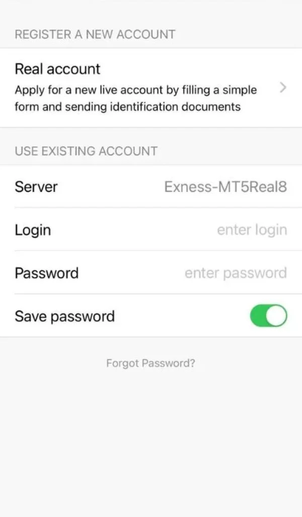 Choose your new Exness account揀你嘅新 Exness 帳戶