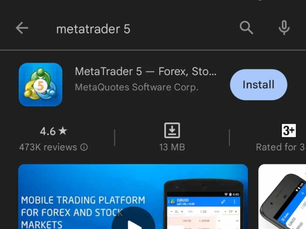 Search for MetaTrader 5搜尋元交易員5