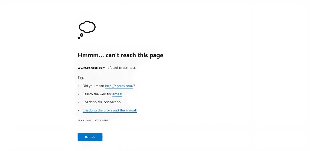 Due to the issue, access to Exness is not possible.由於呢個問題,存取唔到 Exness 。