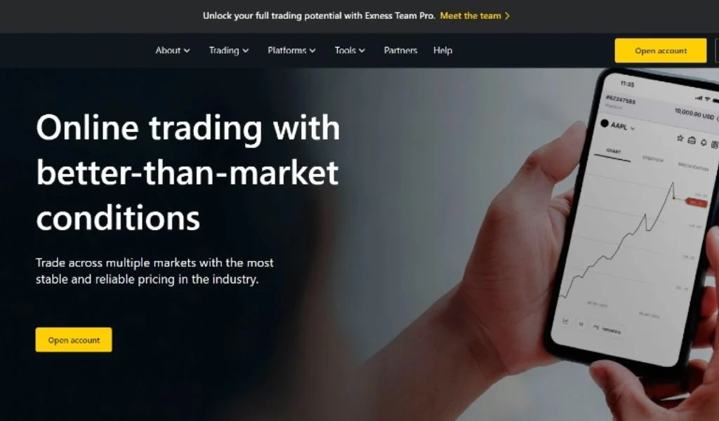 Visit the Exness website去 Exness 網站