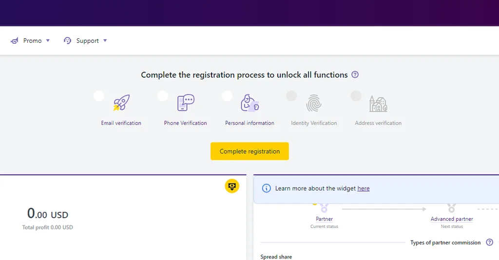 Complete Exness registration完成 Exness 登記
