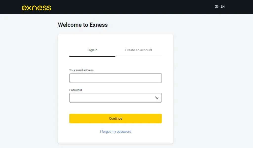 Log in to your Exness account.登入你嘅 Exness 帳戶。