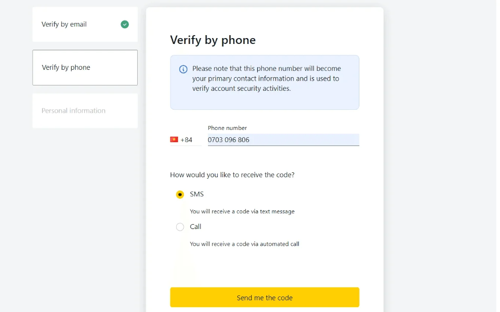 Verify Phone Number 驗證電話號碼