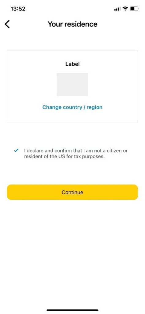Enter personal information輸入個人資料