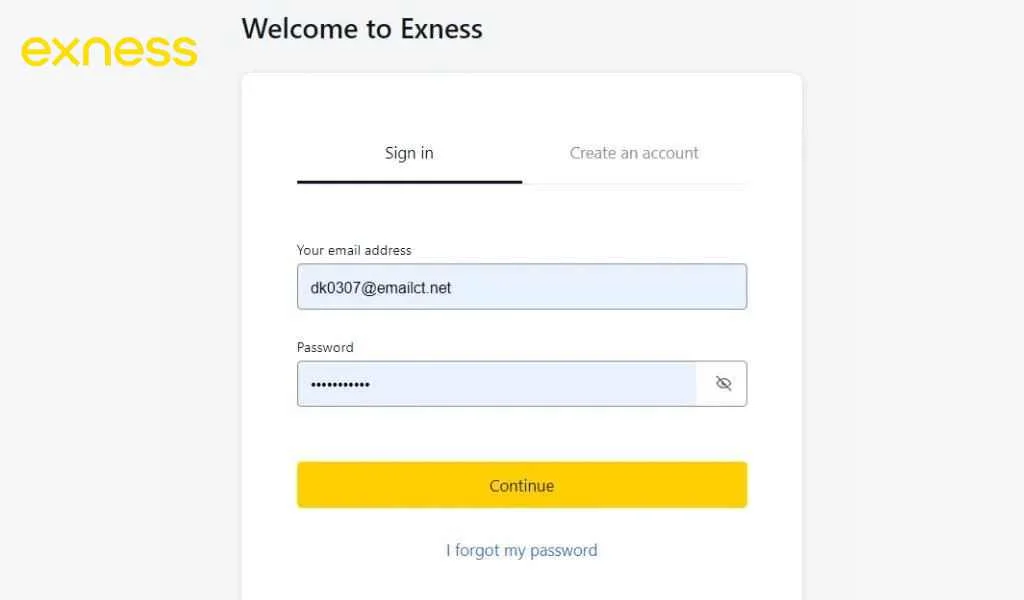 Log in to your Exness account.登入你嘅 Exness 帳戶。