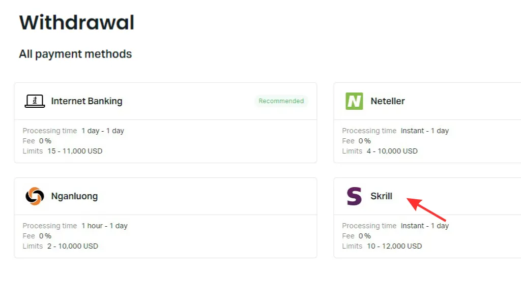 Withdraw Skrill 撤回斯克里爾