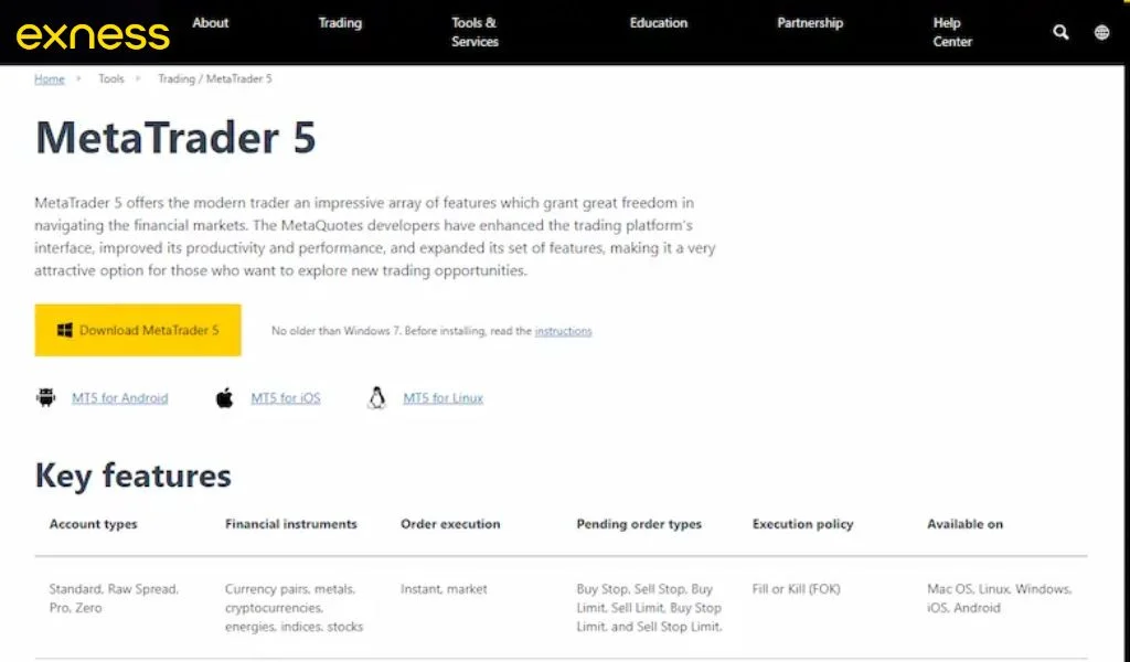 Exness MT5 外圍 MT5