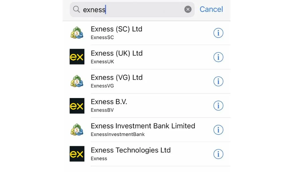 Search for Exness 搵艾克奈斯