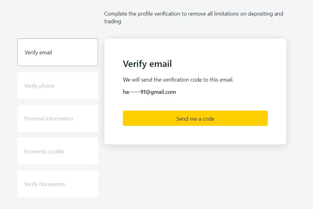 Verify Account 驗證帳戶
