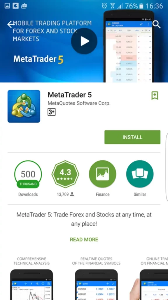 Installing MT5 on Android喺 Android 上面安裝緊 MT5