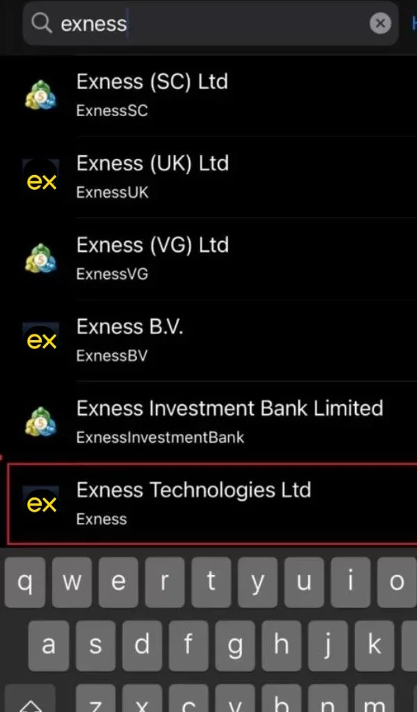 Open the app How to connect to Exness MT5打開應用程式如何連接 Exness MT5
