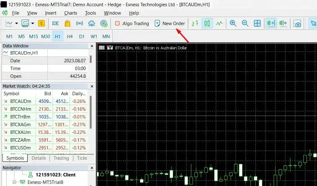 How to place orders directly on MT5 Exness點樣直接喺 MT5 Exness 落單