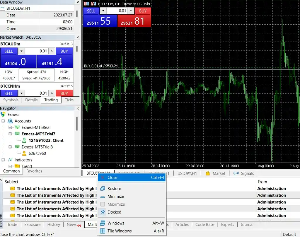 MT5 Exness Closing OrdersMT5 Exness 收盤訂單