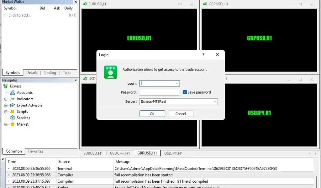 Fill in your Exness account information填寫你嘅 Exness 帳戶資料