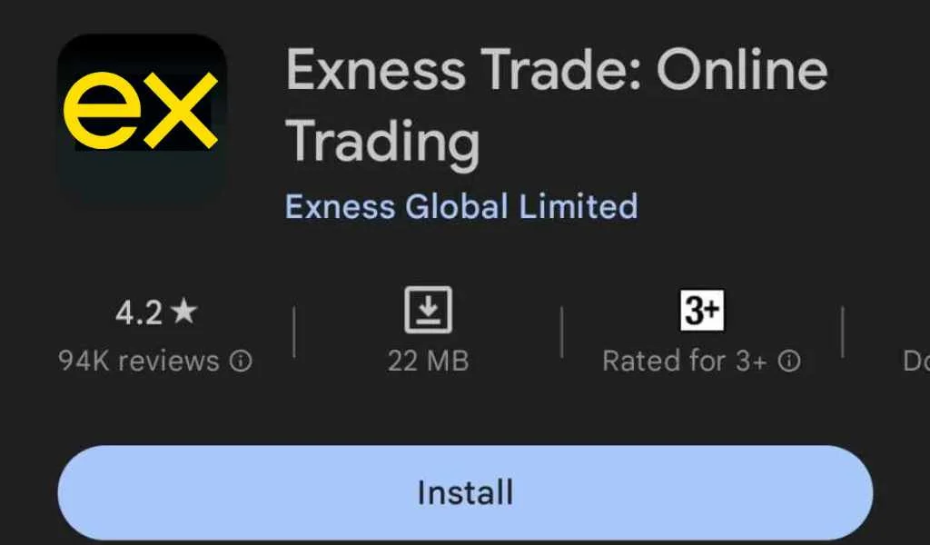 Exness application download interfaceExness 應用程式下載介面