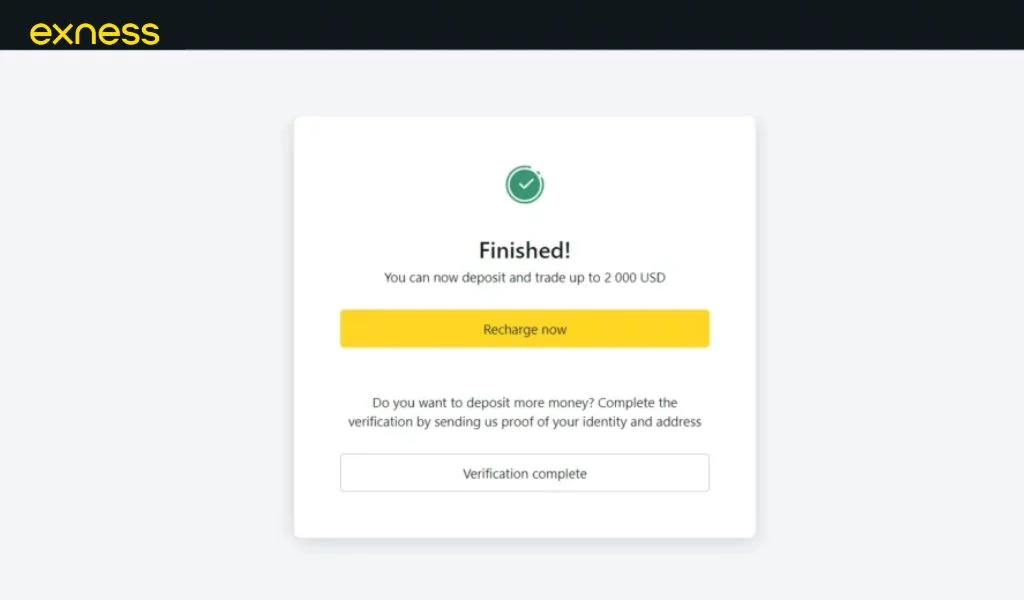 Complete MT5 Exness registration完成 MT5 Exness 註冊