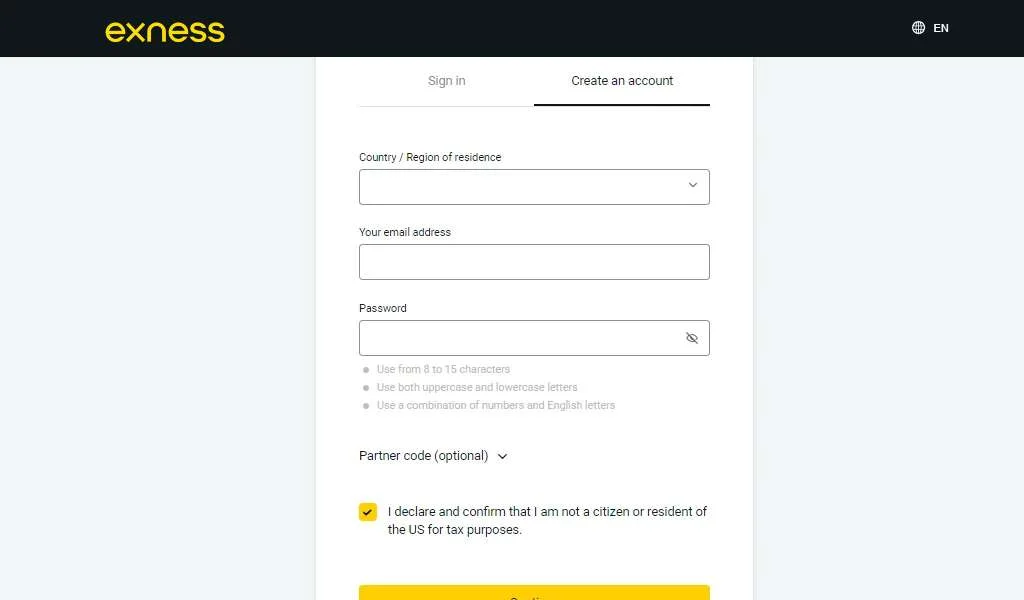 Exness Affiliate Program 帐户Exness 聯盟計劃帳戶