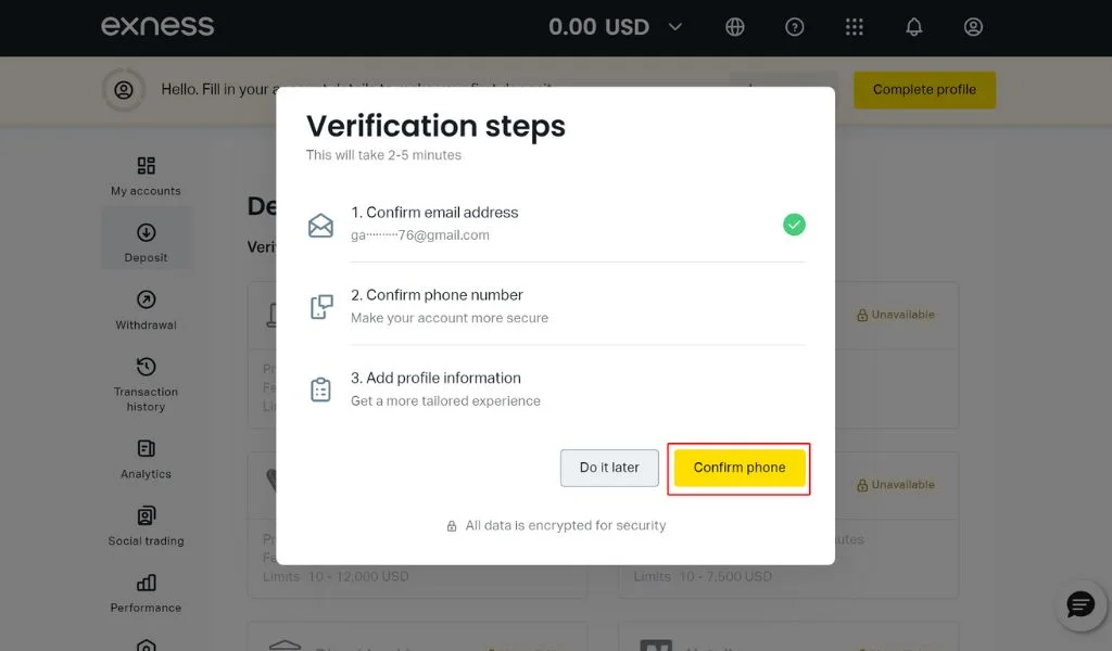 Verify via Phone Number透過電話號碼驗證