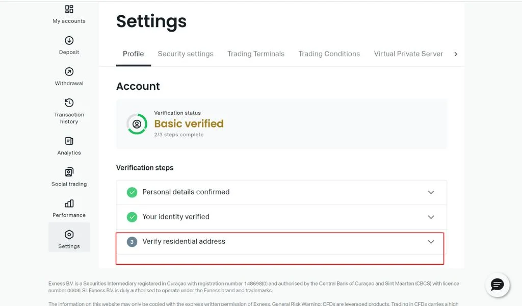 Verify residential address驗證住址
