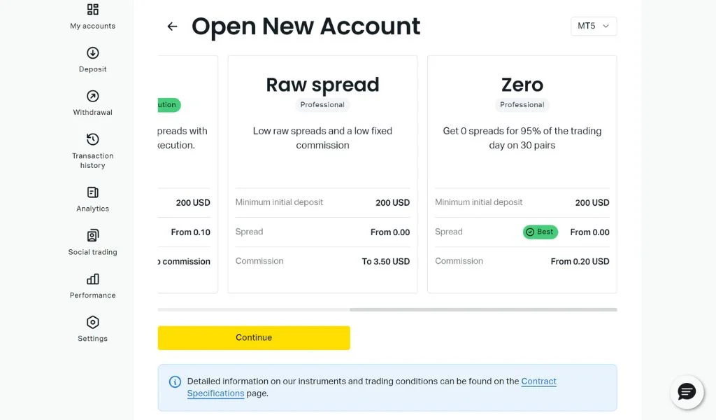 Exness Professional AccountExness 專業帳戶