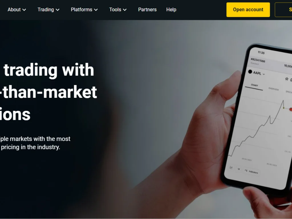 Homepage interface when registering Exness real account註冊 Exness 真實賬號時首頁界面