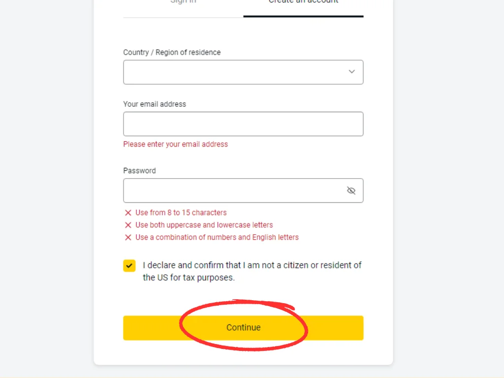 Fill in your personal information when opening an Exness account喺開 Exness 戶口嗰陣填寫你嘅個人資料