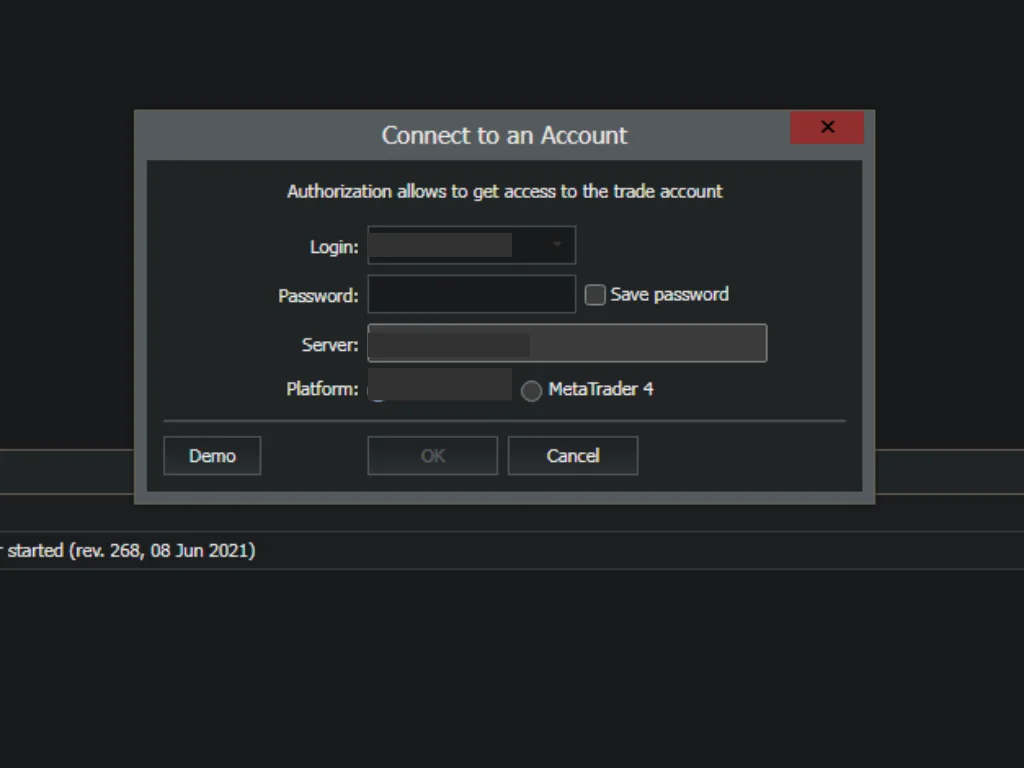 Fill in the necessary information when logging in to Exness喺登入 Exness 嗰陣填寫必要嘅資料