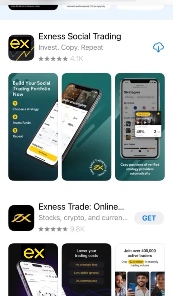 Download the Exness app to your mobile phone將 Exness 應用程式下載到你嘅手機