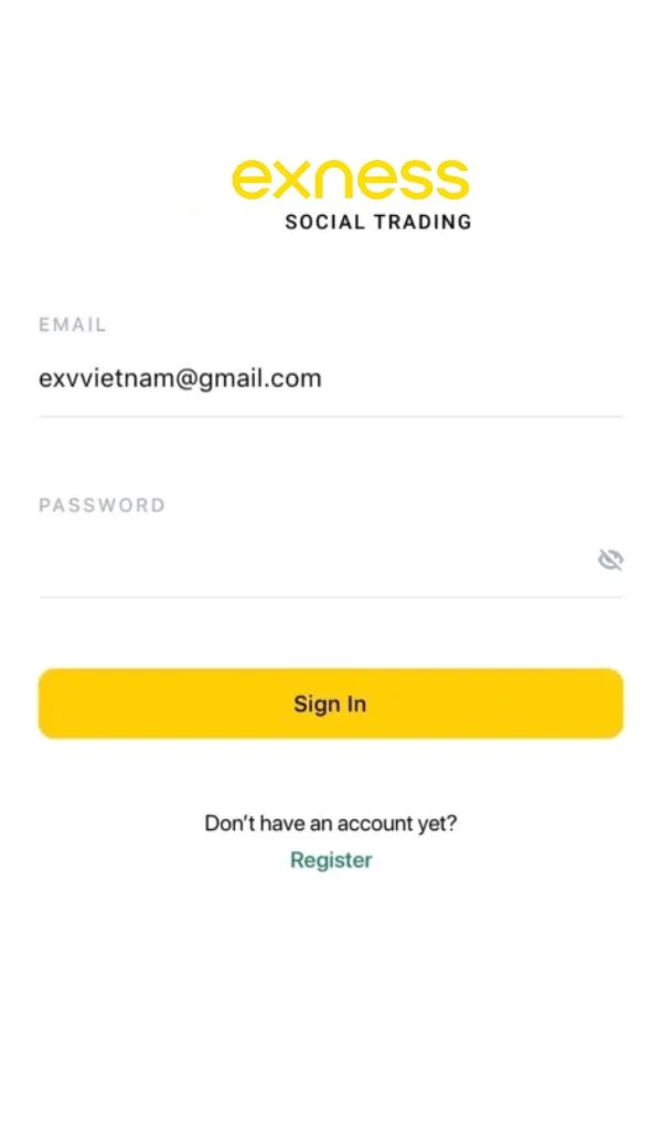Log in to Exness App登入 Exness 應用程式