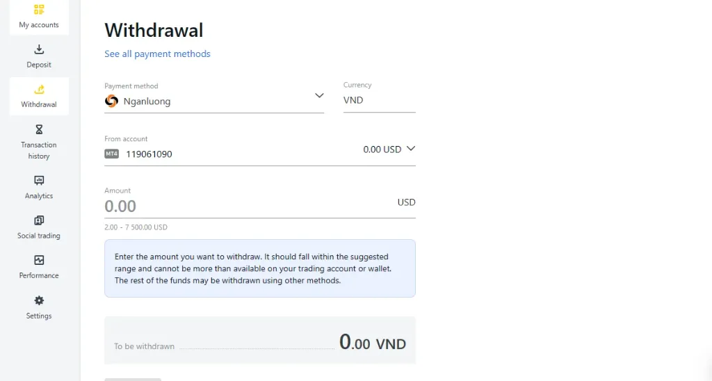 Withdraw via e-wallet 透過電子錢包提款